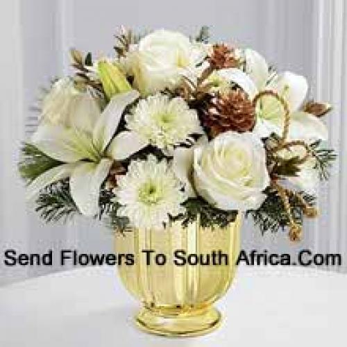 Splendid Arrangement of Lilies, Roses etc